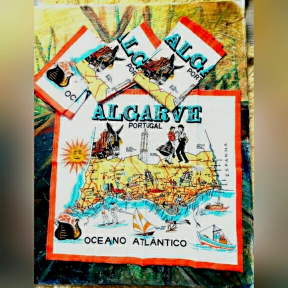 4 Vintage Tea Towels From Portugal - Picture 2 of 8